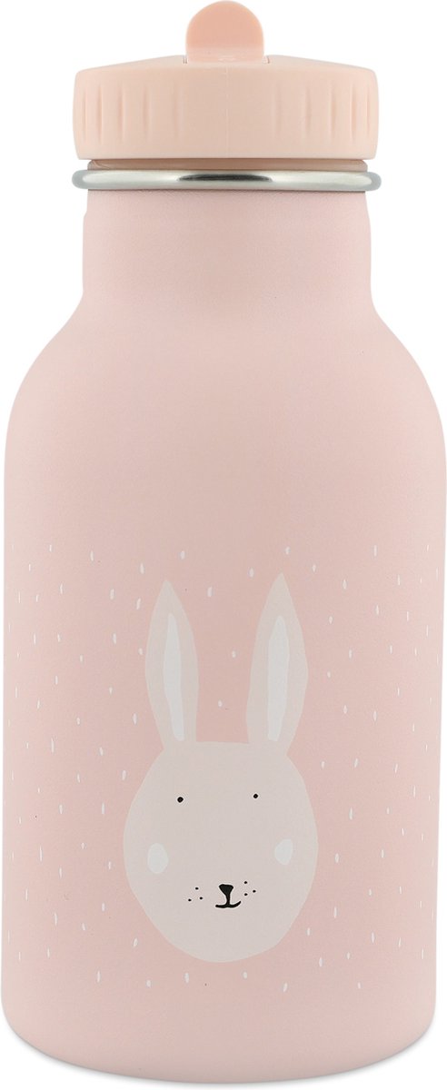 Trixie thermos drinkfles - mrs. rabbit - rvs waterfles voor kinderen - lekvrije fles - 350ml - roze