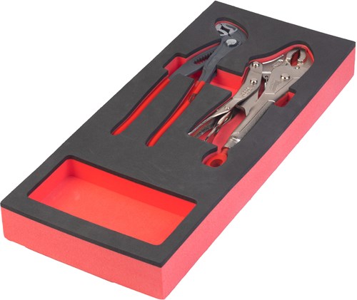 Milwaukee accessoires foam inlay tangen: gebogen griptang 250 mm en verstelbare waterpomptang 250 mm (2-delig) - 4932493255