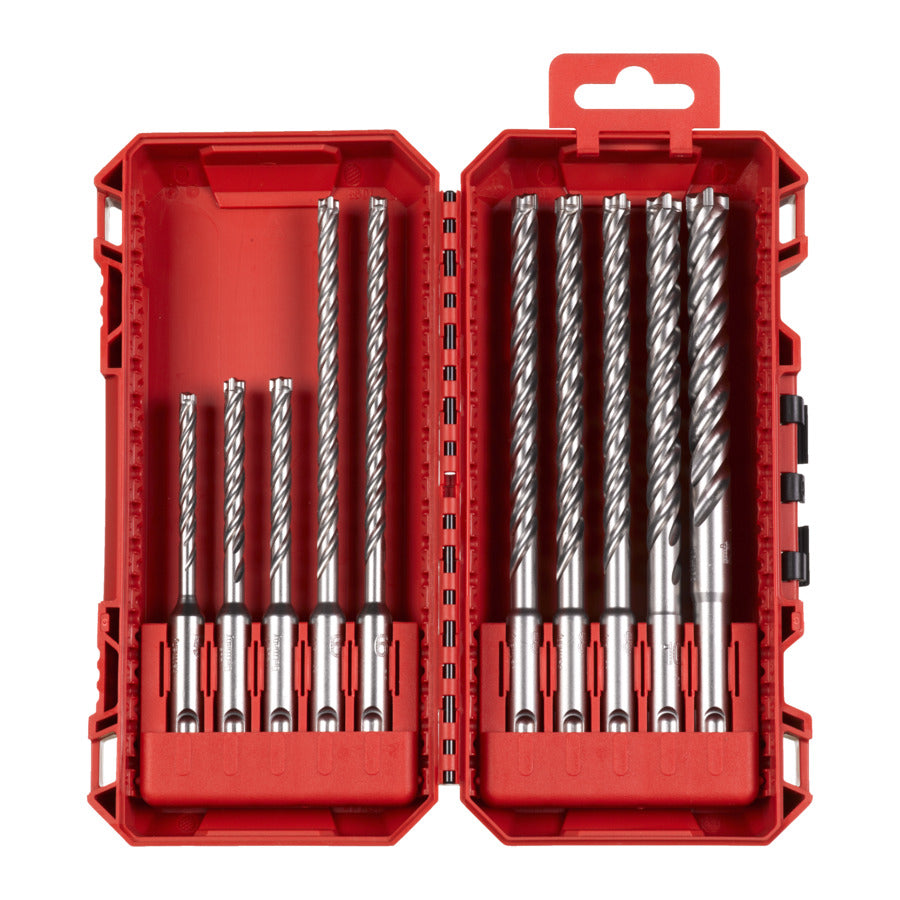 Milwaukee sds-plus borenset | mx4 | packout ready box | 5 6 6 x 115 6 6 8 8 8 10 x 165 12 x 160 mm - 4932500062