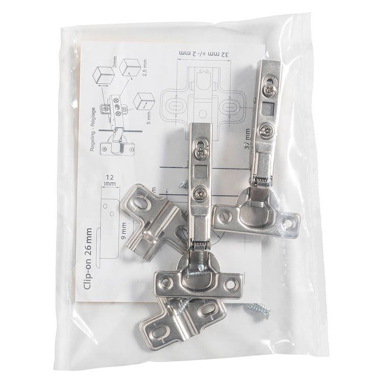 Mack 1071151 - 2 inboorsch. clip on soft cl. 26mm 110° half opliggende deur | 5 stuks