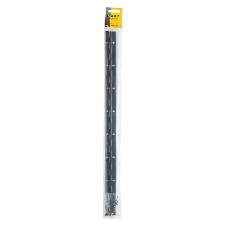 Mack 1071201 - piano scharnier zwart l 48 cm x 28 mm | 6 stuks