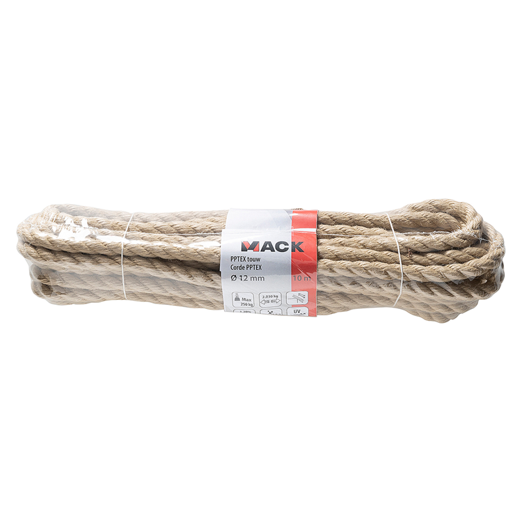 Mack 1072401 - synthetisch vlas 12mm 10m pptex | 5 stuks