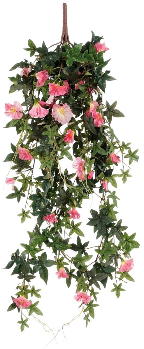 Mica decorations petunia kunst hangplant - l15 x b20 x h80 cm - roze