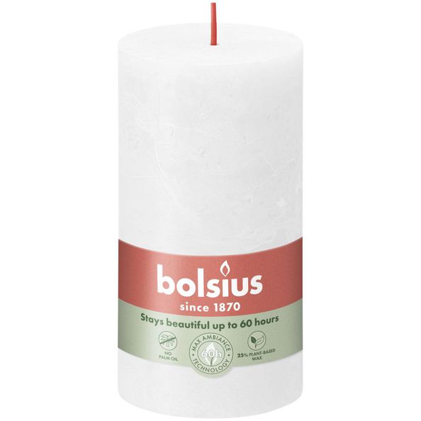 Bolsius bolsius stompkaarsen shine 4 st rustiek 130x68 mm wolkenwit