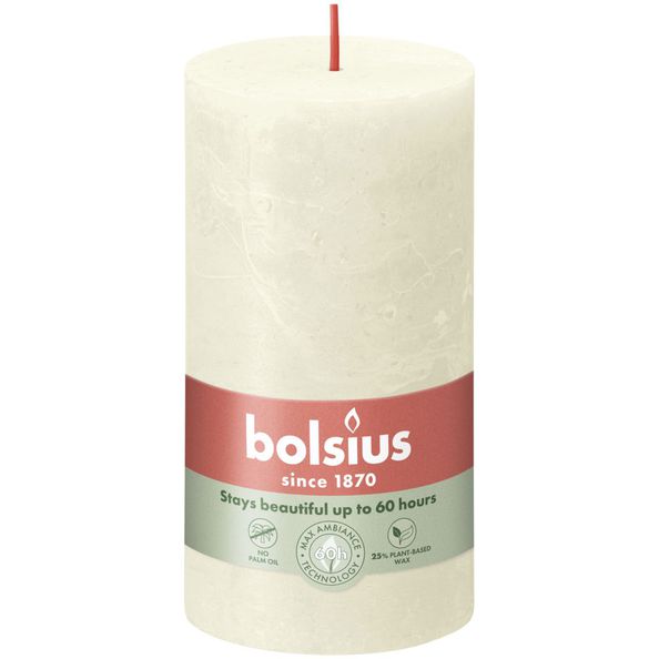 Bolsius Bolsius Stompkaarsen Shine 4 st rustiek 130x68 mm zacht parelkleurig