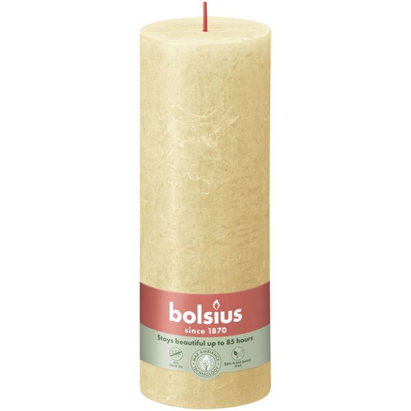 Bolsius rustiek stompkaars oat beige ø68x190 mm 85 uur (4 stuks)