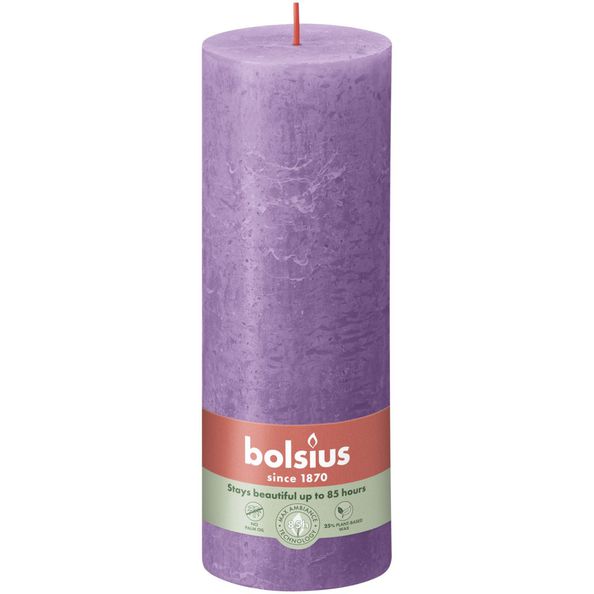 Bolsius rustiek stompkaars vibrant violet ø68x190 mm 85 uur (4 stuks)