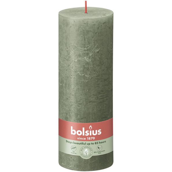 Bolsius rustiek stompkaars fresh olive ø68x190 mm 85 uur (4 stuks)