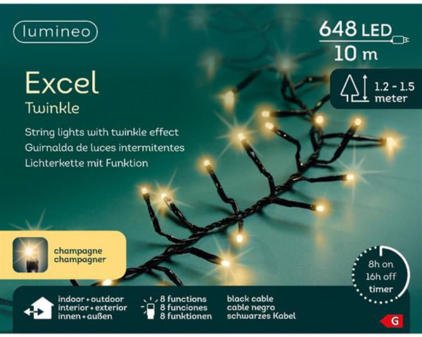 Kaemingk led excellent lights pvc 8 functie twinkel effect buitenl.1000cm