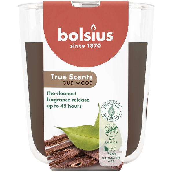 Bolsius geurglas true scents oud wood ø85x97 mm 45 uur (4 stuks)