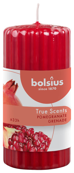 Bolsius Bolsius Geurkaarsen geribbeld 6 st 120x58 mm granaatappel