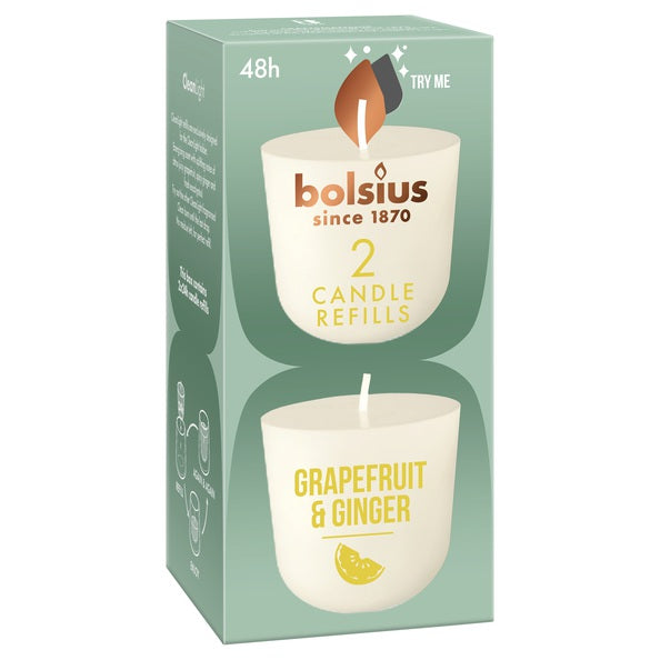 Bolsius cleanlight 2-pack grapefruit ginger ø57x116 mm (6x 2 stuks)