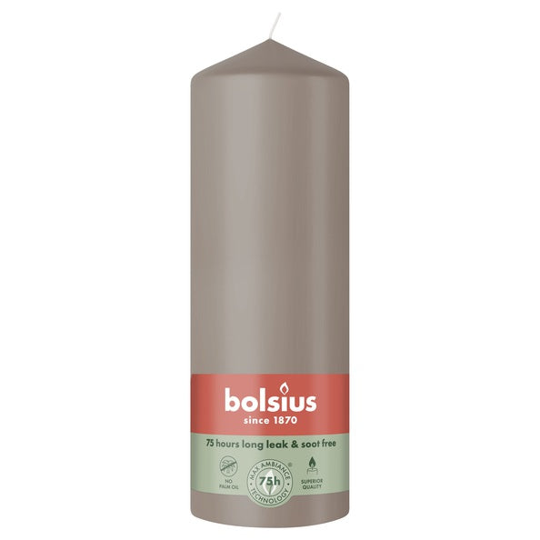Bolsius stompkaars light taupe ø68x200 mm 75 uur (6 stuks)