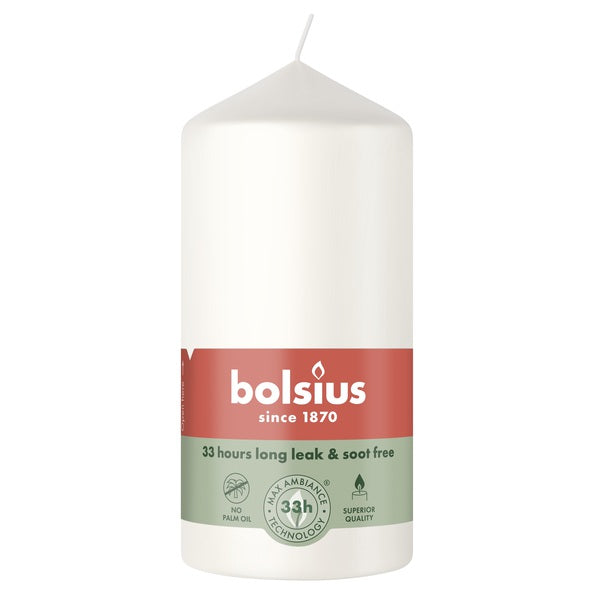 Bolsius stompkaars cloudy white ø58x120 mm 33 uur (6 stuks)