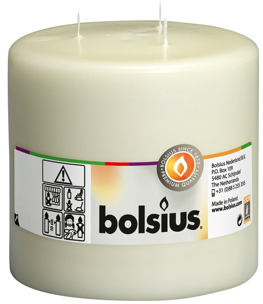 Bolsius mammoetkaars 3 lonten ivoor ø150x150 mm 75 uur (2 stuks)