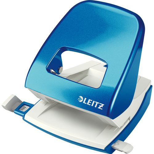 Leitz 2-gaats perforator 5008 8cm metalic blauw