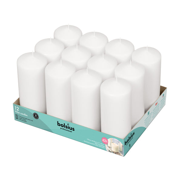 Bolsius professional stompkaarsen wit 17 7 cm 62 branduren (12 stuks)