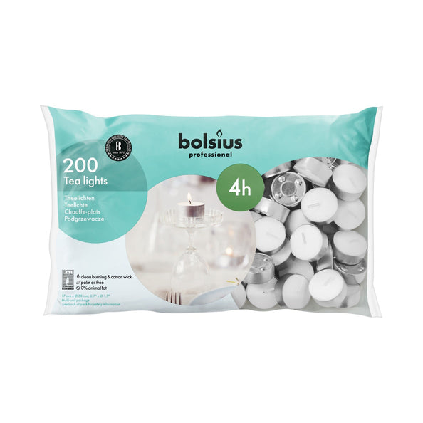 Bolsius professional theelichten 4-uur (200 stuks)
