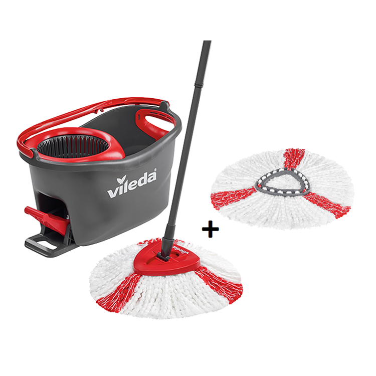 Vileda turbo 2in1 - pedaalsysteem met 2 vervangingen - microvezelmop 2in1