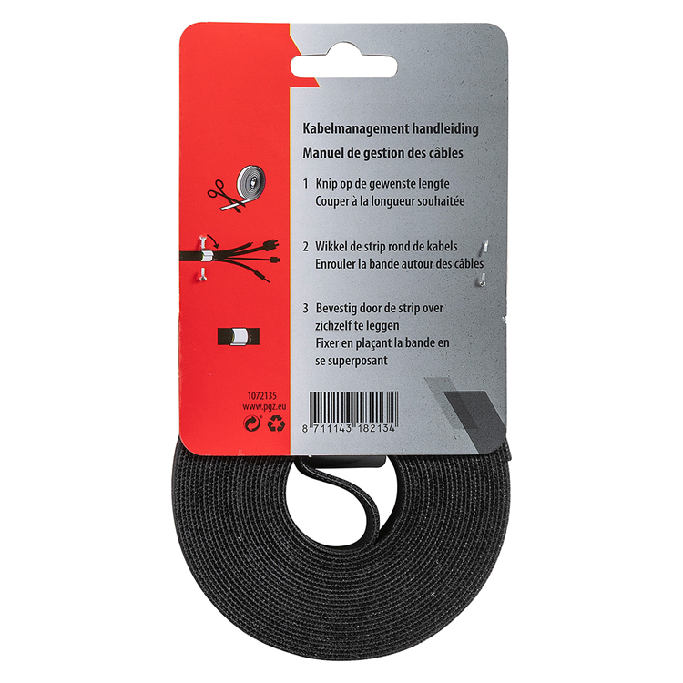 Mack 1072135 - velcro zwart 25mm 5m | 5 stuks