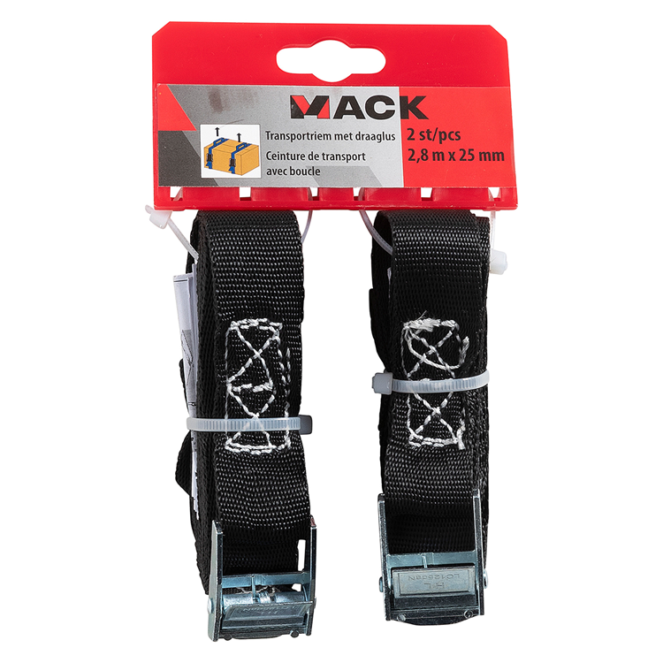 Mack 1072410 - 2 transportriemen met draaglus25mm - 2,8mm | 5 stuks