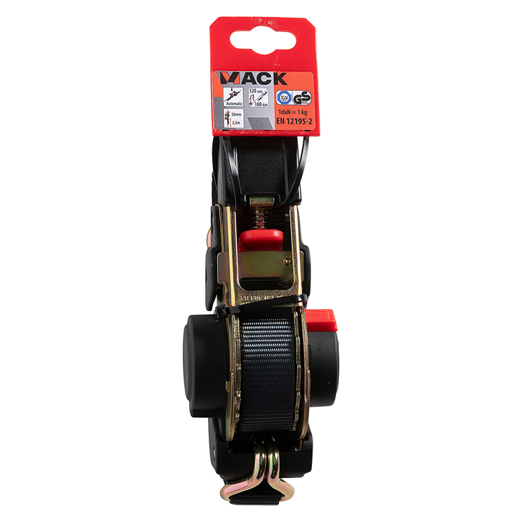Mack 1072411 - automat.oprolbare spangordel 25mm - 3,5m | 3 stuks