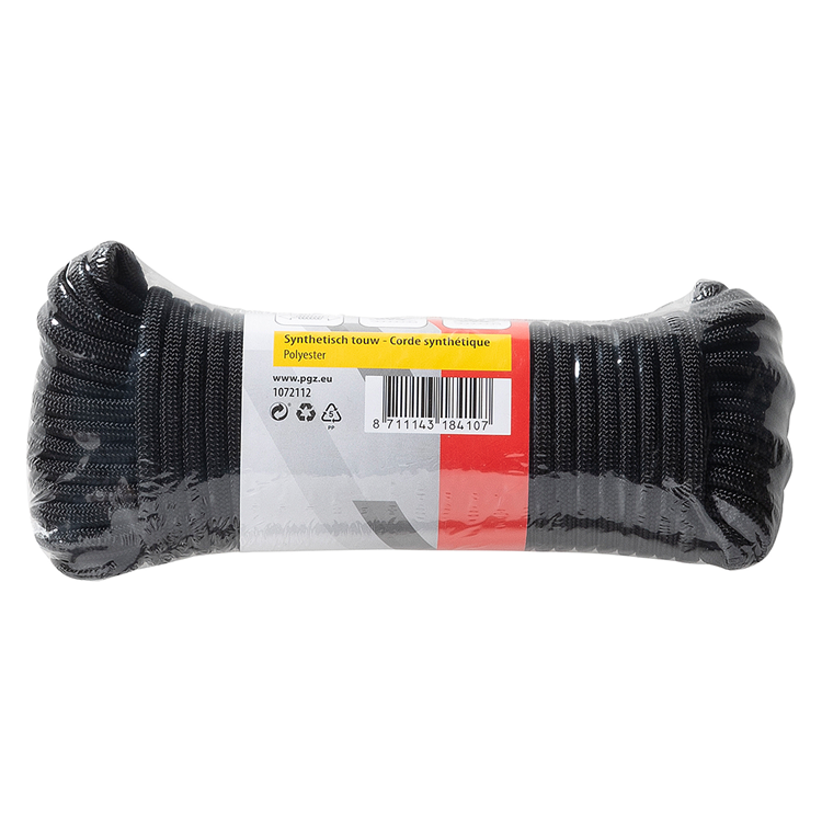 Mack 1072112 - paracord zwart 4mm 15m | 5 stuks
