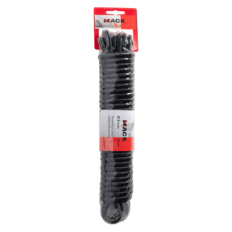 Mack 1072120 - elastiektouw zwart streng 8mm 10m | 5 stuks