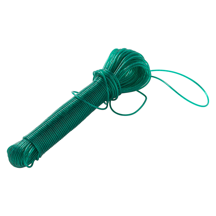 Mack 1072122 - waslijndraad pp groen streng 3mm 40m met staaldraad kern | 5 stuks
