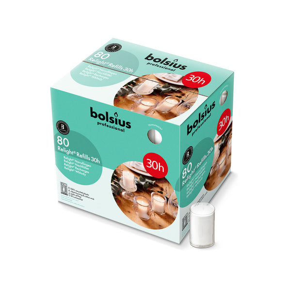 Bolsius professional relight navulling transparant ø52x64mm 30 uur (80x)