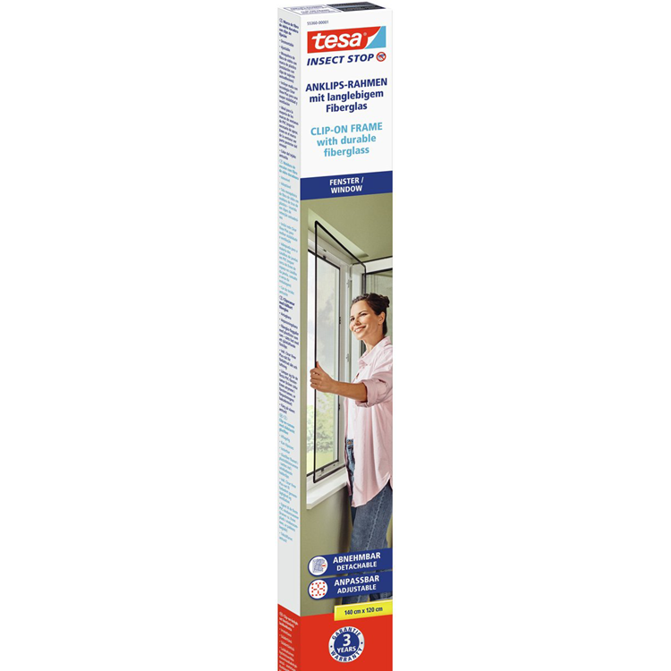 Tesa 1075235 - insect stop vliegenhor clip-on -frame 1,20m x 1,40m | 1 stuks
