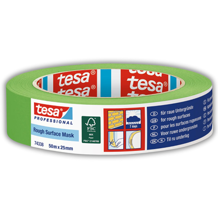 Tesa professional 1075581 - 74338 roughsurfacmask50mx25mm | 12 stuks