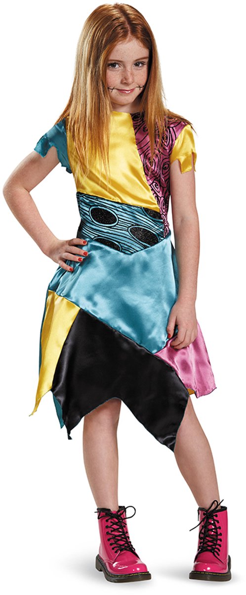 Disguise disney - nightmare before kerstmis, sally jurk classic, maat xs (3-4 jaar), meisjes