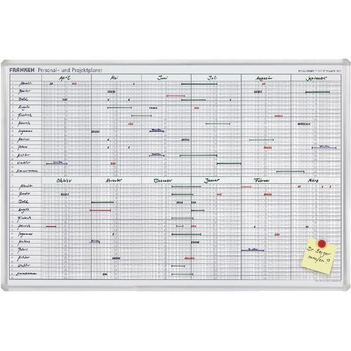 Franken wandmontage jaarplanner jk710 wit, zilver 90 x 60 cm