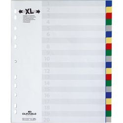Blanco tabbladen durable 6759-27 20 tabs 11 gaten multikleur