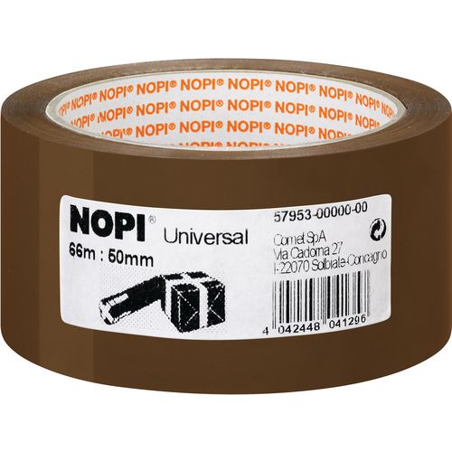 Verpakkingstape nopi universal 50mm x 6 m bruin