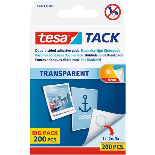 Dubbelzijdige kleefpads tesa transparant 200 stuks