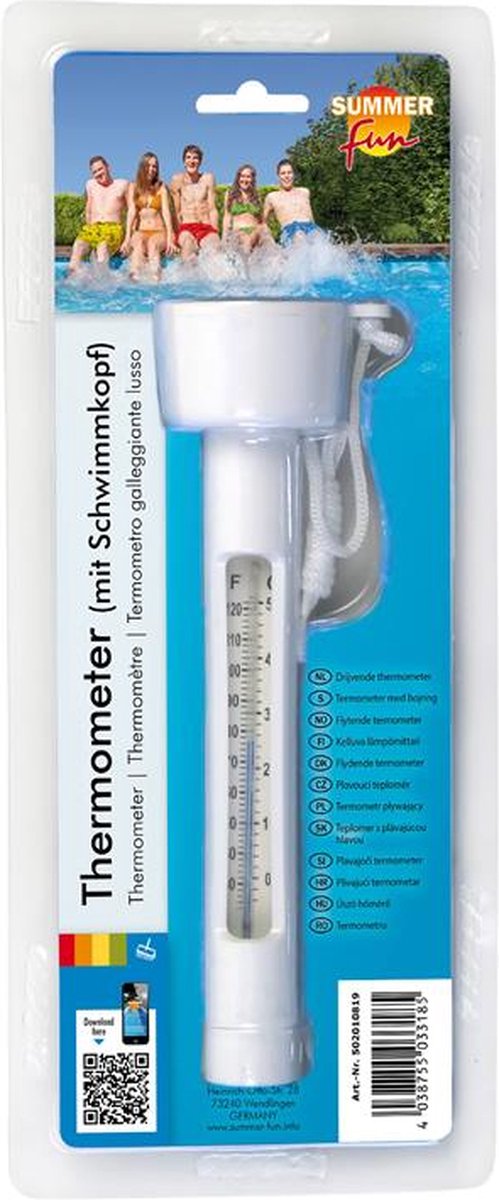 Gre summer fun thermometer - deluxe uitvoering - meet de temperatuur van het bad in celcius en fahrenheit