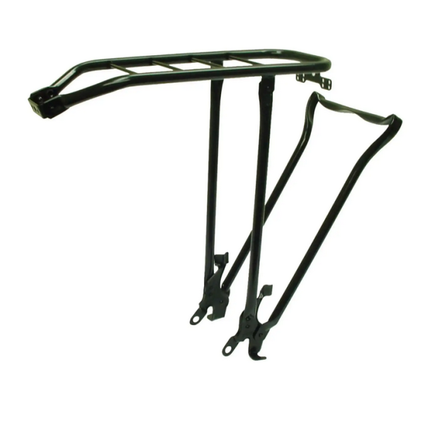 bagagedrager met klapstandaard 28 inch staal zwart