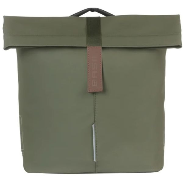 Basil dubbele fietstas city mik 28 - 32 liter - mosgroen