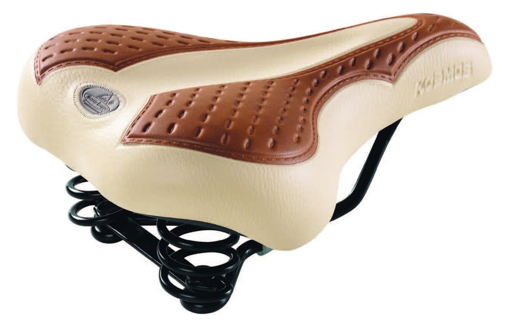Selle montegrappa zadel kosmos met vering crème bruin op kaart