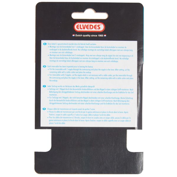 Elvedes câble intérieur Frein 2.00M inox diamètre 1.5mm avec Ton nipple 7x6mm