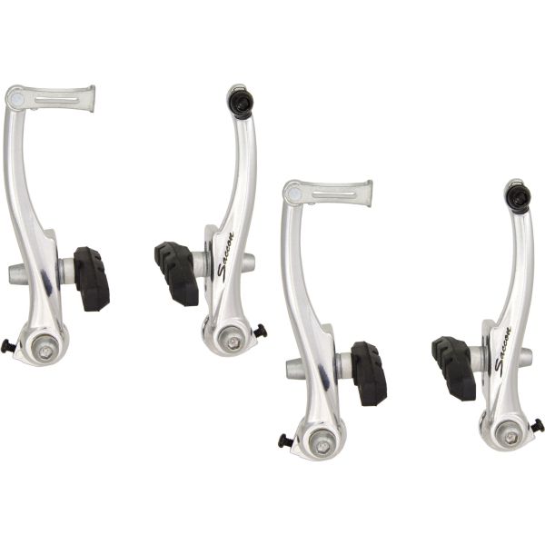 Saccon v-brake set voor en achter aluminium - zilver