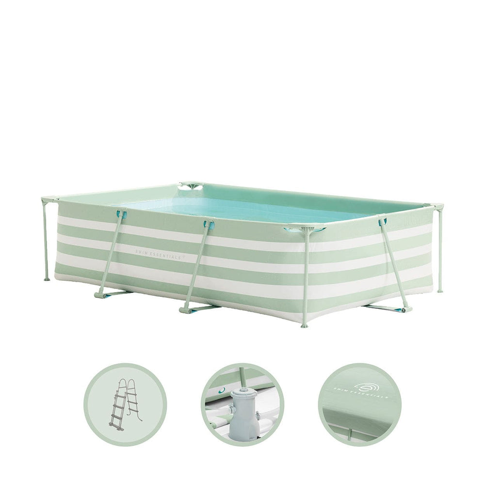 Essentie | groen wit opzet zwembad 300x200x75 cm incl. opzetstuk accessoires