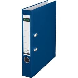 Ordner leitz 1015 plastic breedte 5,2cm blauw insteeketiket grijpgat