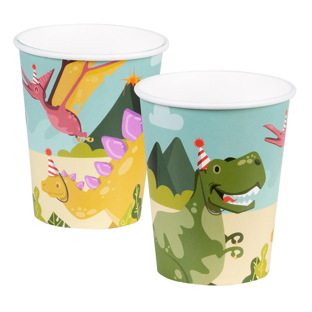 Papieren Bekers Dinofeest, 10st.