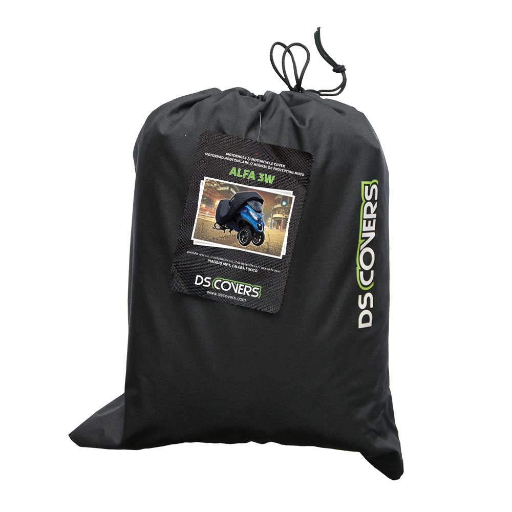 Ds hoezen Motorhoes ALFA 3W met ruimte voor topkoffer zwart