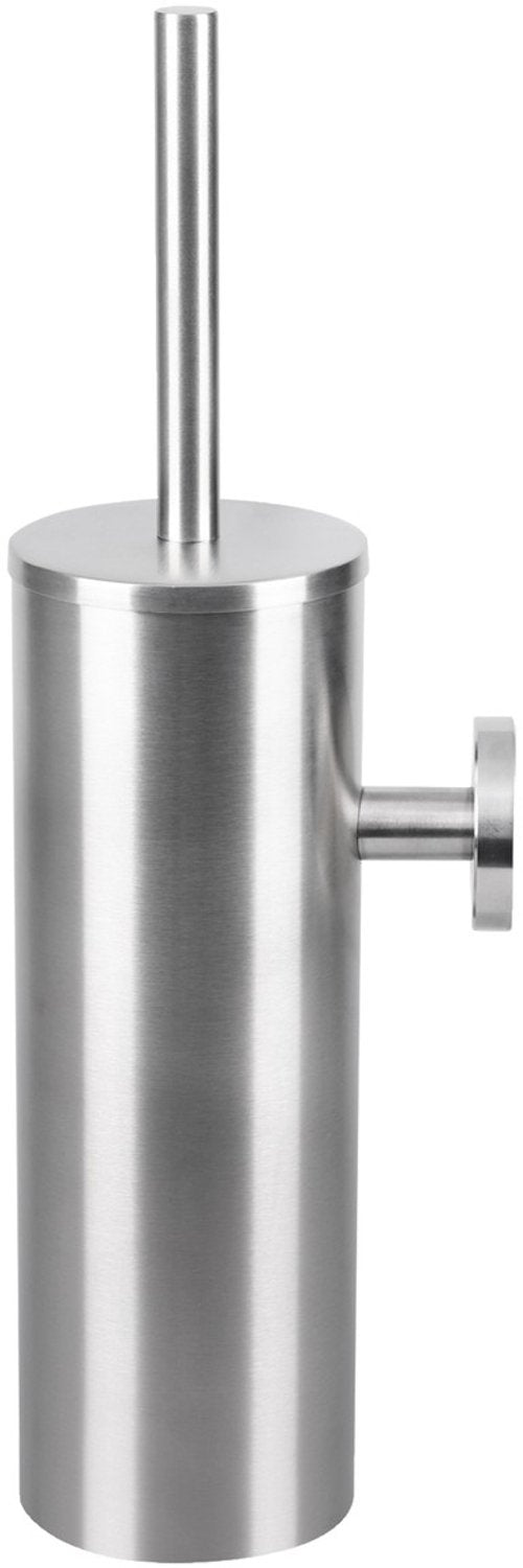 Differnz toiletborstel met houder - wandgemonteerd - kleur mat chroom - uitneembare binnenpot voor eenvoudig schoonmaken - hoogte 39 cm - bevestigingsplaat ø 5 cm - materiaal aluminium