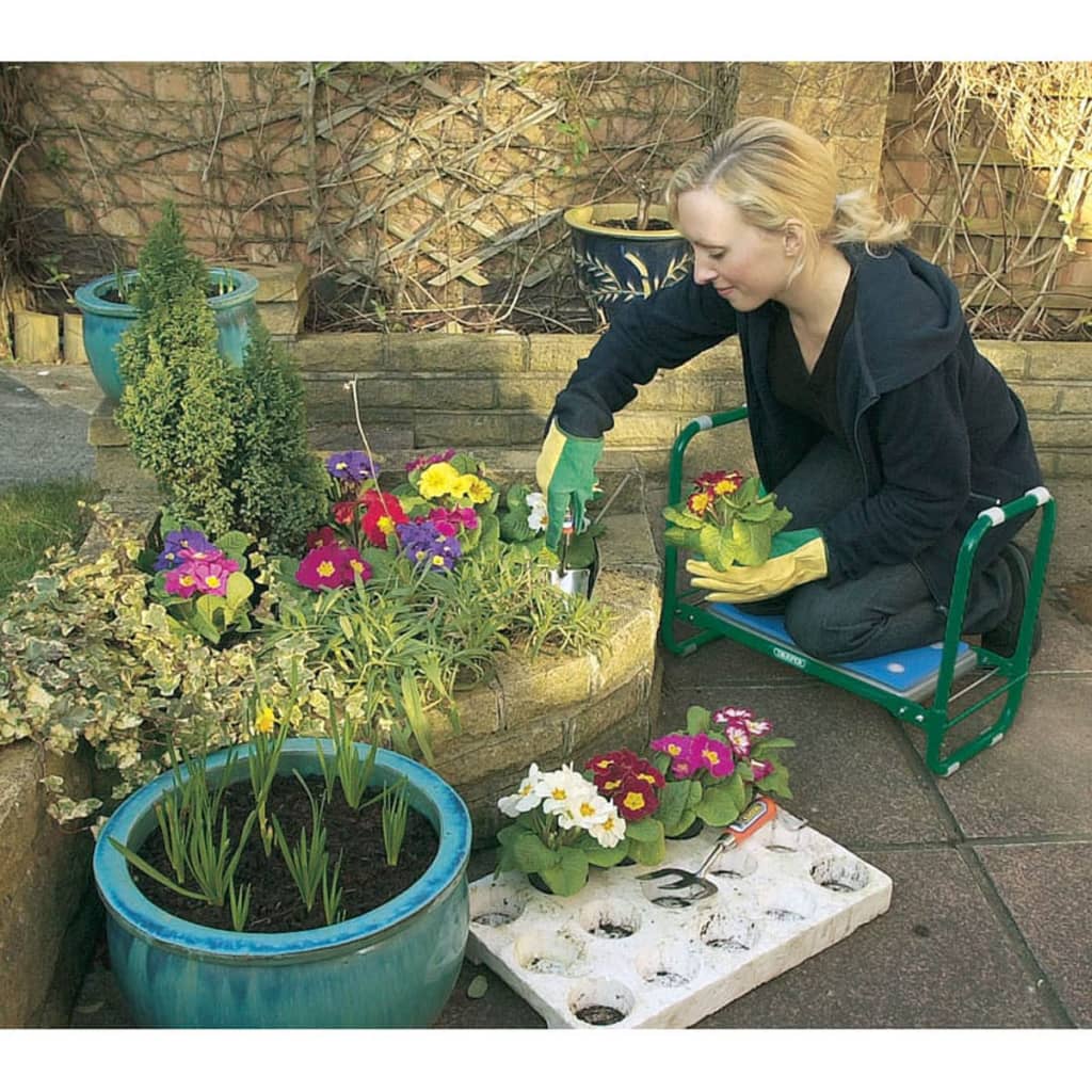 Draper gereedschap opvouwbare tuinbank kniebank groen ijzer 64970