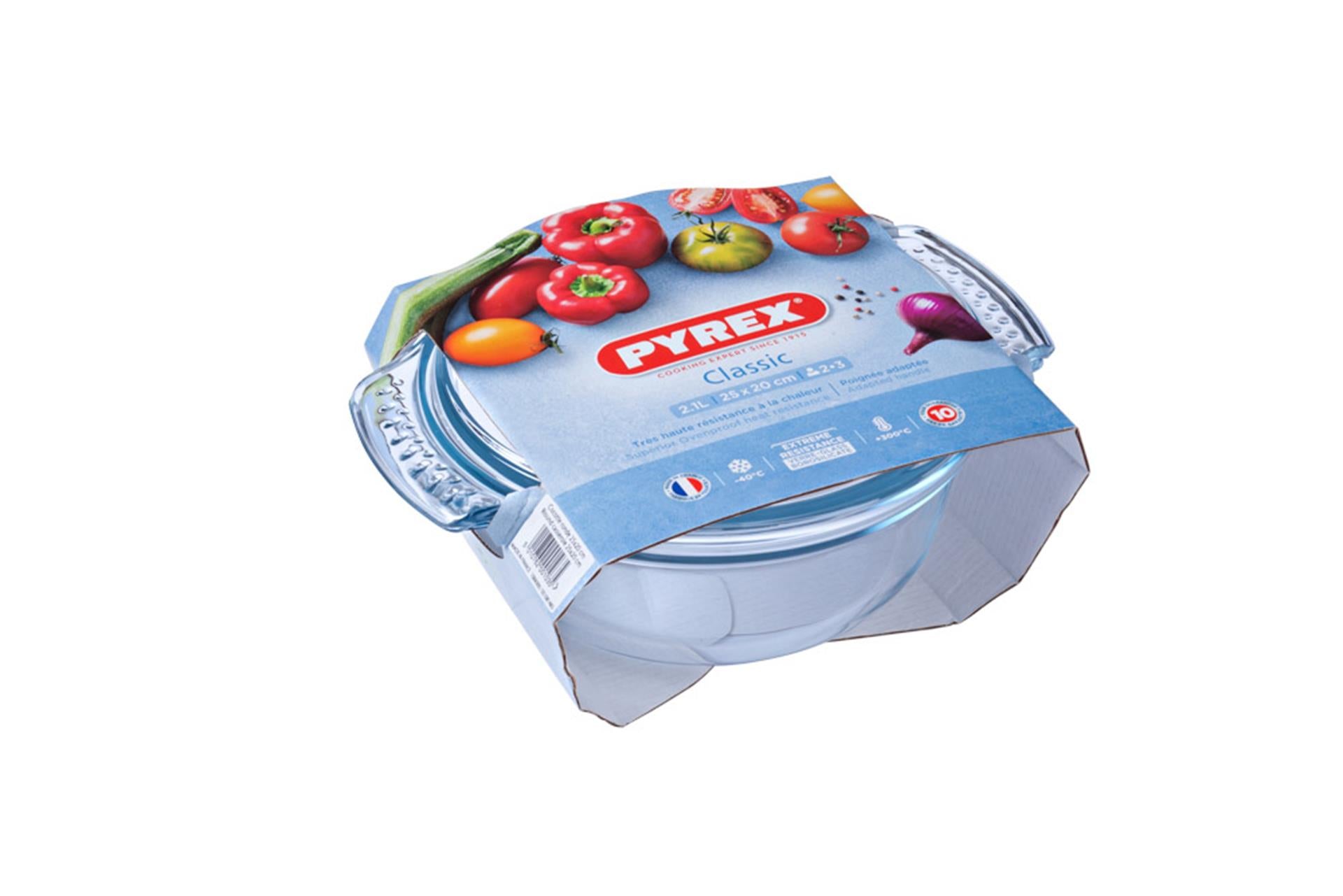 Pyrex ronde ovenschaal met deksel 2,1l